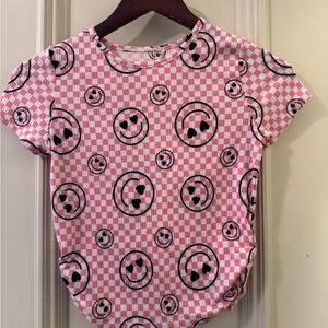 Pink Smiley Face Kids T-Shirt